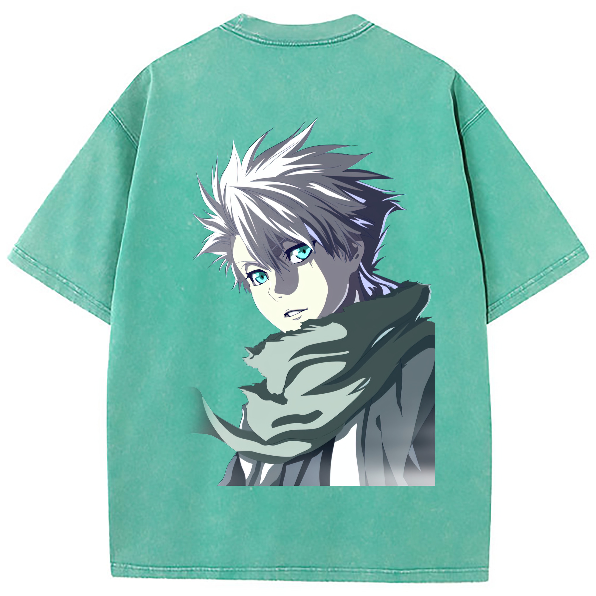 （画像用） ブリーチ 日番谷冬獅郎（ひつがや とうしろう） BLEACH Hitsugaya Toushirou 綿100% ヴィンテージ風 半袖Tシャツ（背面プリント）